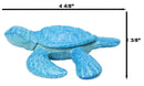 Pack Of 4 Blue Patina Cast Iron Sea Turtle Tortoise Hatchling 4"L Figurines