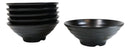Pack Of 6 Modern Ridged Matte Black Melamine Large Round Ramen Soup Bowls 48oz