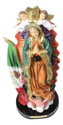 Our Lady of Guadalupe Figurine With Mexican Flag Figurine With Base 12" Series