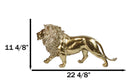 Large Gold Finish African Safari Regal Lion King of The Jungle Figurine 22.5"L