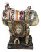 Rustic Southwest Indian Chieftain Roach Skull Cowboy Horse Saddle Figurine