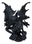 Gothic Faux Stone Ancient Legendary Five Headed Dragon Hydra Roaring Figurine