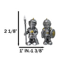 Set of 4 Medieval Suit of Armor Knights With Axe Sword Shields Mini Figurines