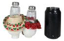 Day Of The Dead Sugar Skulls Roses And Sombrero Hat Salt & Pepper Shakers Holder