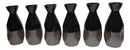 Pack Of 6 Made In Japan Black Matte And Glossy Wine Sake Tokkuri Bottle Flasks