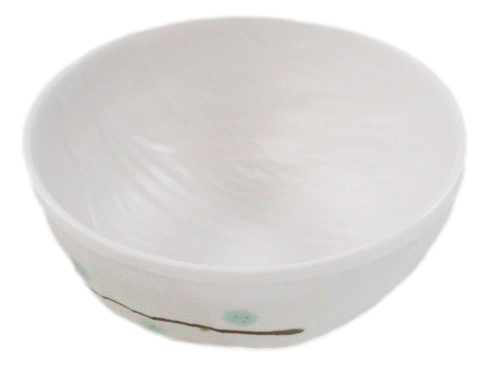 Set of 6 Contemporary Yukino Hana Snow Melamine Round Rice Miso Soup Bowls 10oz