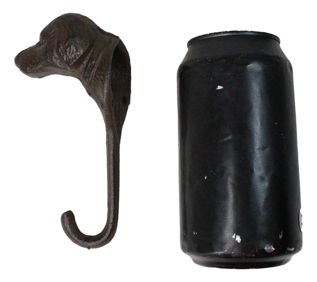 Pack Of 2 Cast Iron Rustic Canine Pet Pal Dog Wall Coat Keys Hook Sculptures