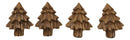 Set Of 4 Western Rustic Forest Pine Trees Faux Wooden Cabinet Door Pull Knobs