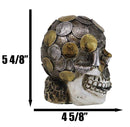 Metallurgy Currency Silver and Gold Coins Skull Face Money Coin Bank Figurine