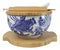 White Blue Koi Fish 28Oz Donburi Ramen Bowl With Lid Trivet Spoon Chopsticks Set