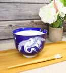 Blue And White Japanese Crane Ramen Donburi Soup Rice Bowl With Chopsticks Set