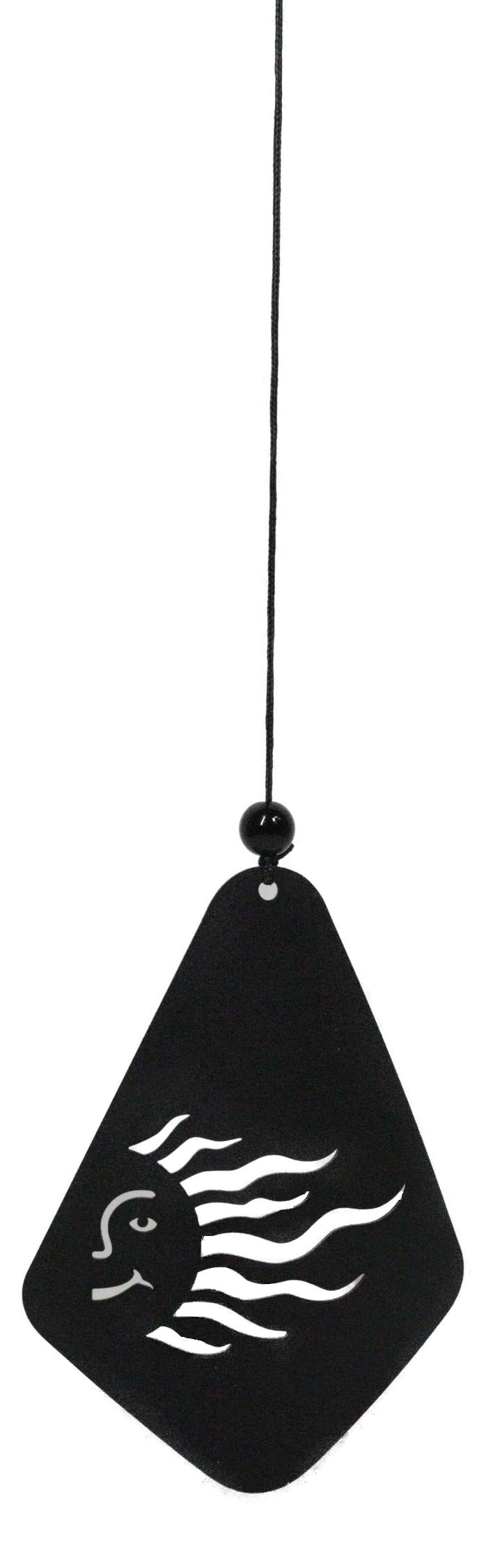 Belenos Sun God Cylindrical Steel Metal Filigree Hanging Solar Wind Chime