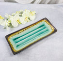 Set Of 6 Green Midori Kannyu Collection Ceramic Rectangle Serving Platters 12"L