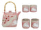 Pink Sakura Cherry Blossoms With Rabbit Hexagonal Teapot With 4 Tea Cups Set