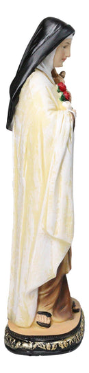 Carmelite Order Saint Theresa of Lisieux With Roses and Crucifix Figurine 11" H