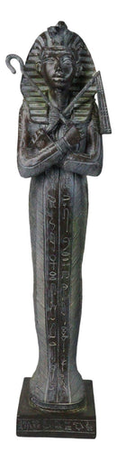 Ancient Egyptian Pharaoh Sarcophagus Mummy With Crook and Flail Figurine 16"H