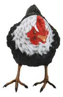 Rustic Western Country Iowa Blue Spotted White Breast Rooster Chicken Figurine