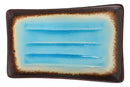 Pack Of 6 Crackled Blue Sky Aozora Kannyu Ceramic Rectangular Sushi Plates 8.5"L