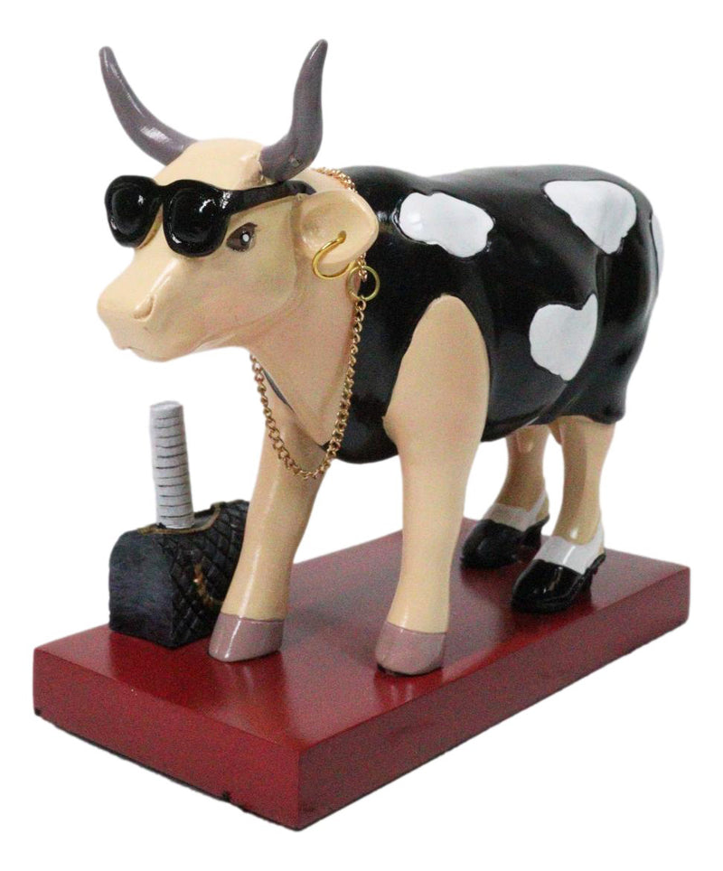 Cow Parade Diva Goddess of Fashion A Bull With Black Purse Collector's Figurine