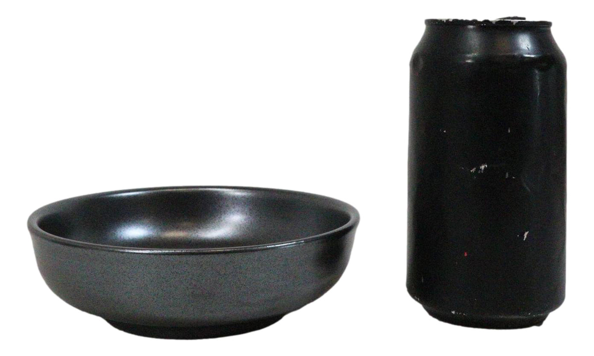 Pack Of 5 Black Tetsu Kesho Ceramic Collection Shallow Bowl Or Deep Plates 10oz