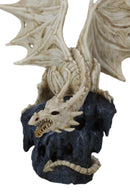 Gothic Exo Skeleton Dragon On Rock Cavern With Colorful LED Light Figurine