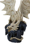 Gothic Exo Skeleton Dragon On Rock Cavern With Colorful LED Light Figurine