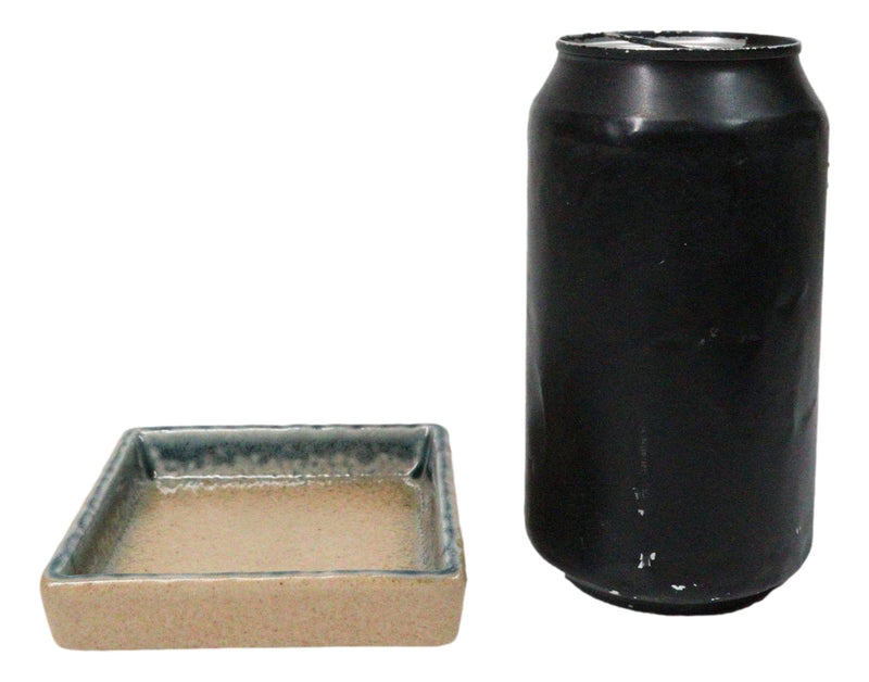 Set Of 6 Blue River Ao Nagashi Art Ceramic Square Condiment Sauce Dishes 2oz