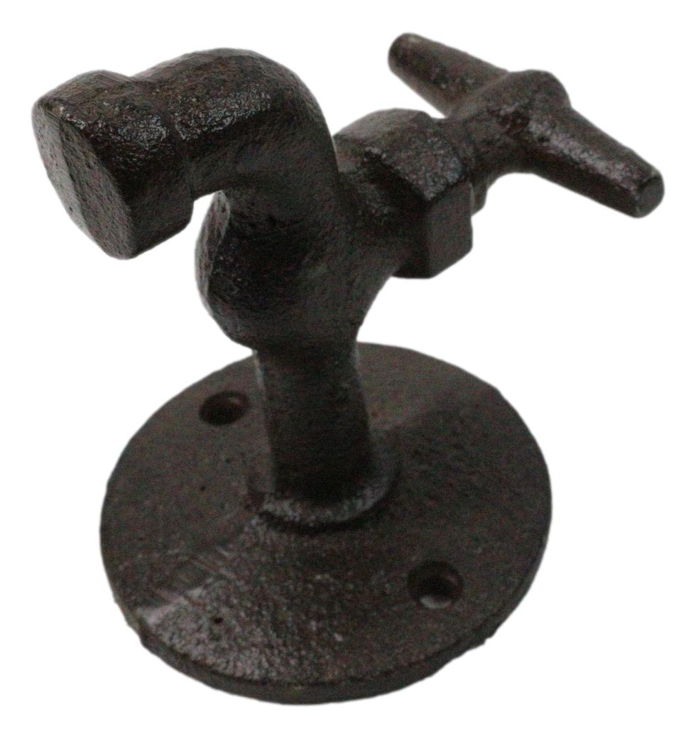 Pack of 4 Cast Iron Rustic Farmhouse Sink Water Faucet Spigot Wall Coat Hooks