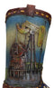 Rustic Western Oil Derrick Pump Jack USA Flag Cowboy Boot Flower Vase Planter