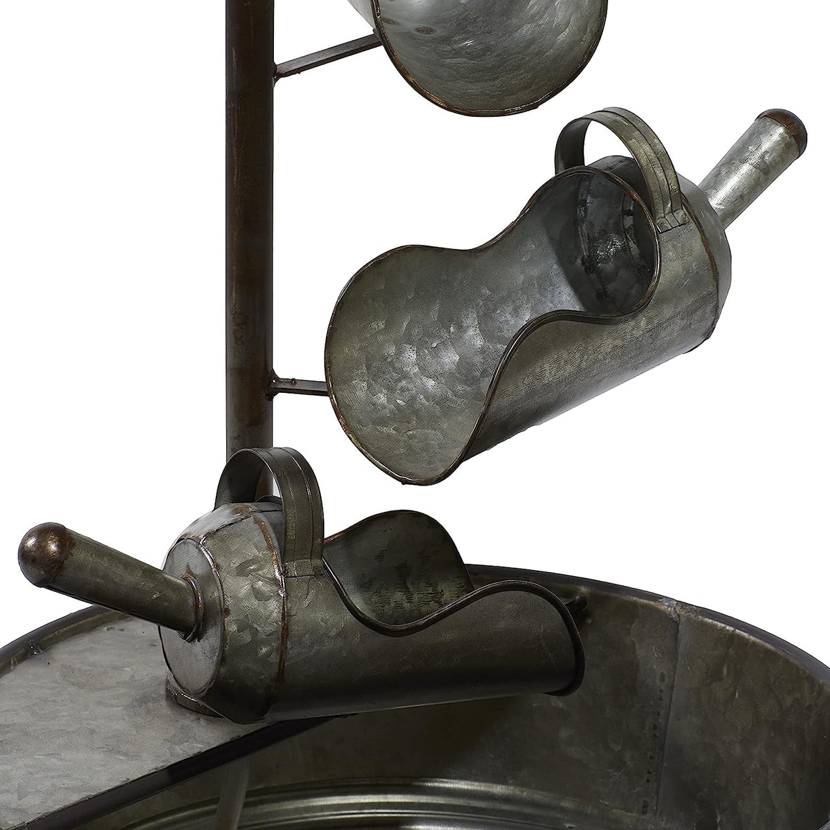 Galvanized Metal Rustic 3 Tier Shovels Cascading Basin Electric Water Fountain