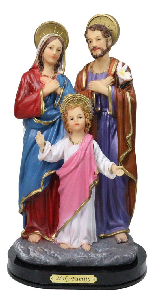 The Holy Family Mother Mary Joseph And Jesus Catholic Figurine With Base 12"H