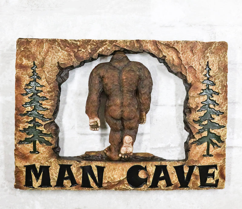 Rustic Forest Sasquatch Big Foot By Pine Trees Entering Man Cave Wall Decor