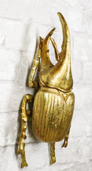 Medium Gold Resin Hercules Rhinoceros Beetle Wall Decor Or Tabletop Figurine