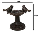 Cast Iron Rustic Whimsical Two Birds On Tree Bird Feeder Bath Small Sculpture