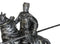 Suit of Armor Crusader Knight With Long Spear Riding On Cavalry Horse Figurine