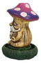 Whimsical Purple Toadstool Mushroom Greenman On Greens Backflow Incense Burner