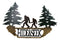 Rustic Sasquatch Big Foot by Pine Trees Hide & Seek Metal Wall Decor Plaque