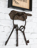 Pack Of 4 Cast Iron Rustic Distressed Fleur De Lis French Scroll Key Wall Hooks