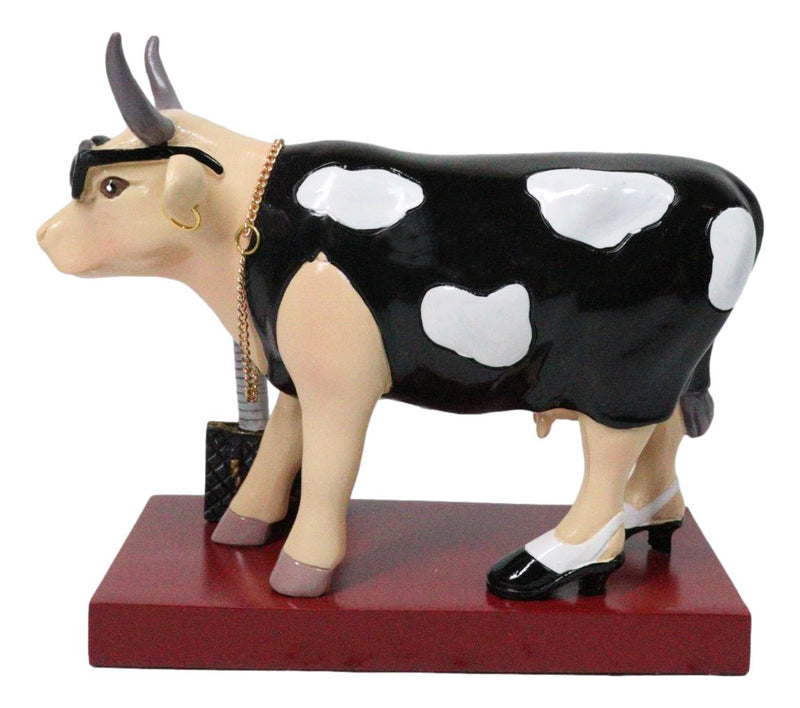 Cow Parade Diva Goddess of Fashion A Bull With Black Purse Collector's Figurine