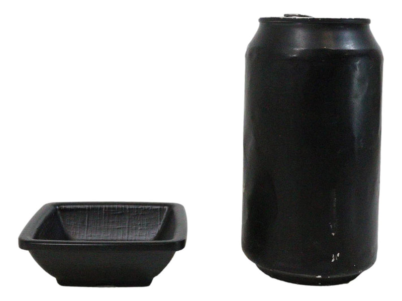 Pack Of 6 Square Black Silk Melamine Condiments Sauce Dipping Bowl or Dishes