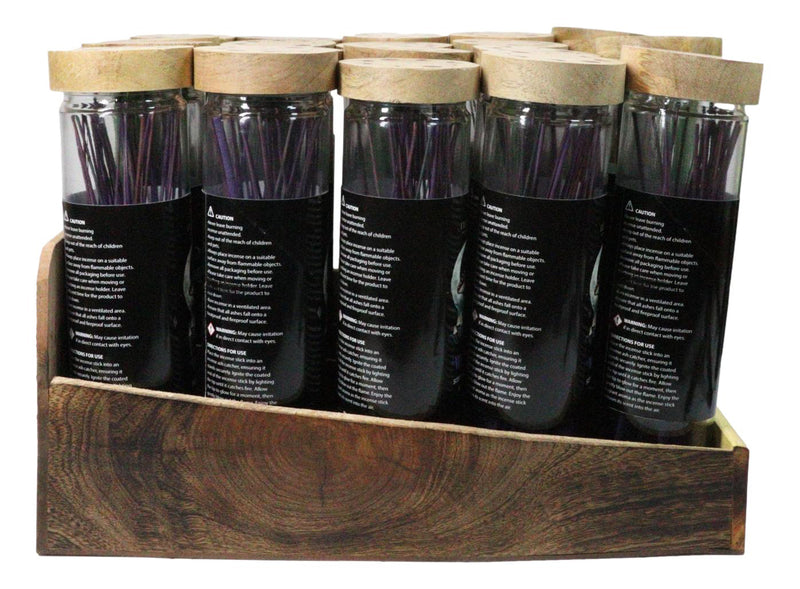Pack Of 20 Dark Forest Fragranced Incense Sticks With Wood Holder Display Set