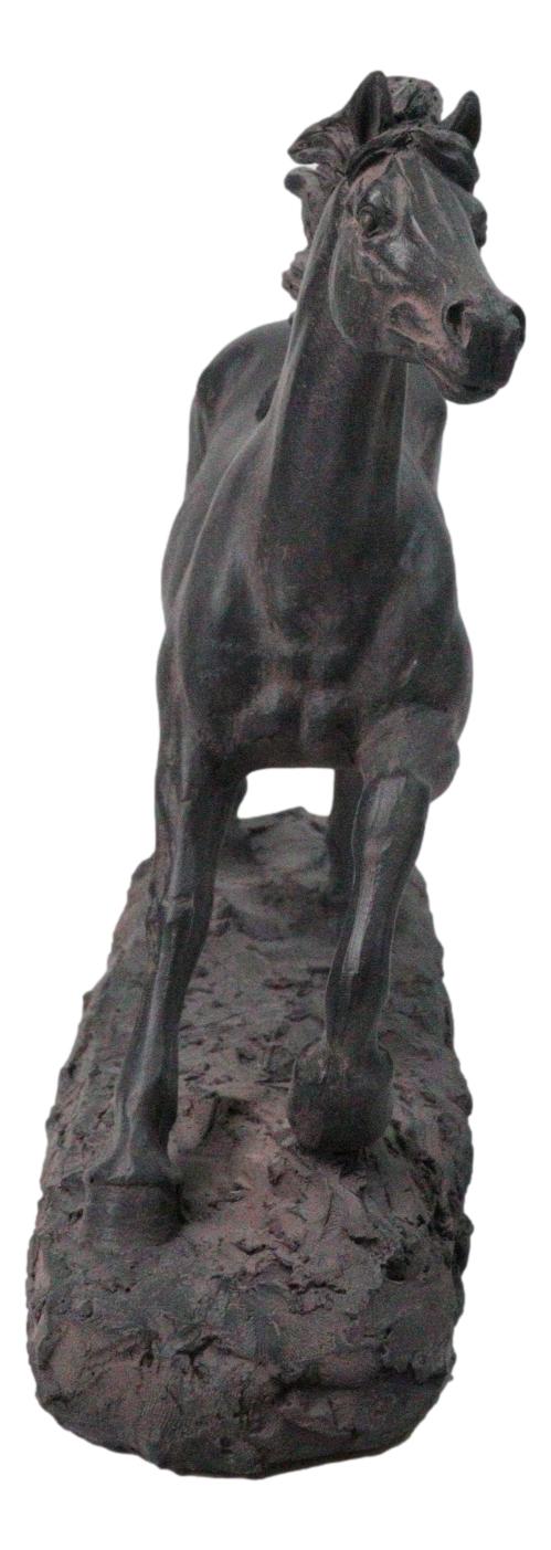 Western Wild And Free Open Grasslands Galloping Horse Faux Bronze Figurine 9"L