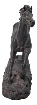 Western Wild And Free Open Grasslands Galloping Horse Faux Bronze Figurine 9"L
