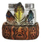 Southwestern Native American Indian Eagle Feathers Glass Salt Pepper Shakers Set