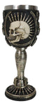 War Dog Steampunk Skeleton Bullet Spiked Mohawk Skull Wine Goblet Chalice Cup