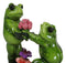 The Proposal Green Toad Frog Kneeling Before Mate with Bouquet of Roses Figurine