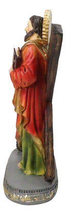 Christian Apostle Disciple of Jesus Saint Andrew with Saltire Cross Figurine 8"H