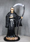 Large 2 Feet Tall Holy Death Santa Muerte Holding Scythe In Black Robe Statue
