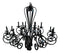 Large Modern Black Iron Ornate French Scroll 18 Arms Chandelier Pendant Lamp