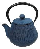 Blue Tokusa Geometric Textured Pattern Petite Cast Iron Teapot 10oz Tea Pot
